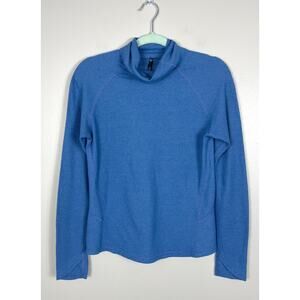 Kuhl Petra Turtleneck Top Blue Small Waffle Knit Casual Cozy Outdoors
